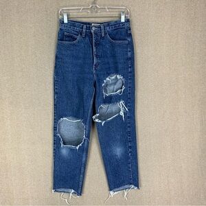 vintage Guess Jeans Size 29 made in USA *27x25 Womens Blue Raw Hem 90s